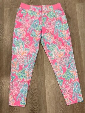Lilly Pulitzer Women Prosecco Pink Luxletic Run Around Pant UPF 50+